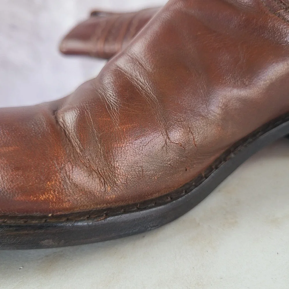 Vintage Lucchese Knee High Western Boots Women's Size 8.5 B READ